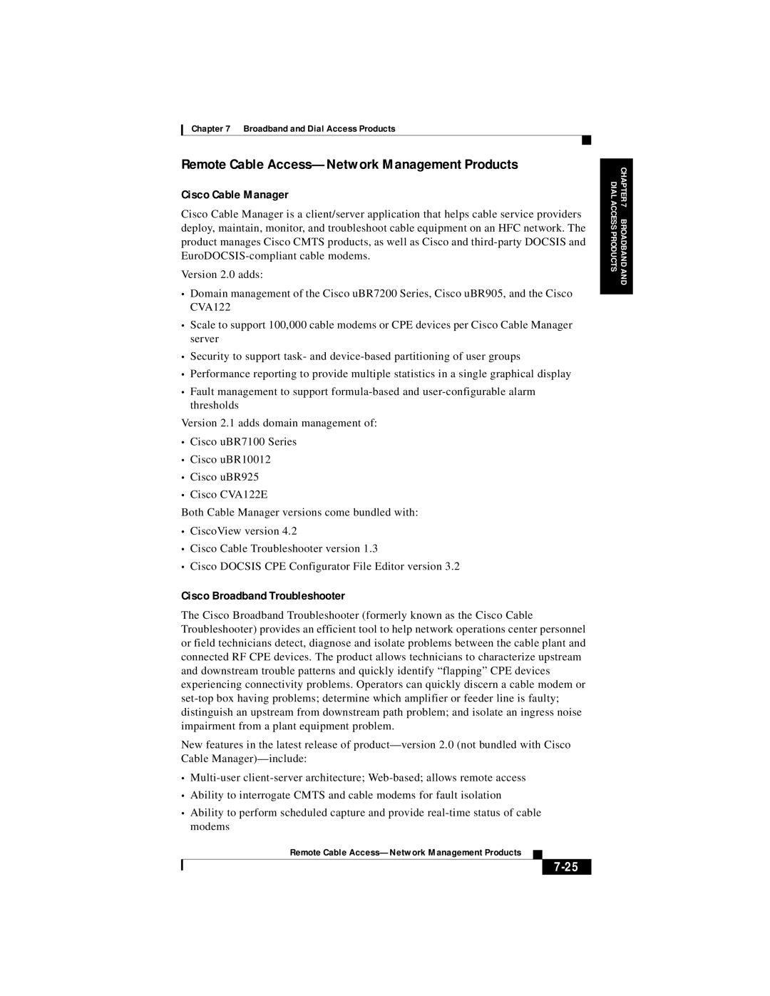 Cisco Systems DOC 785983 manual Remote Cable Access-Network Management Products, Cisco Cable Manager 