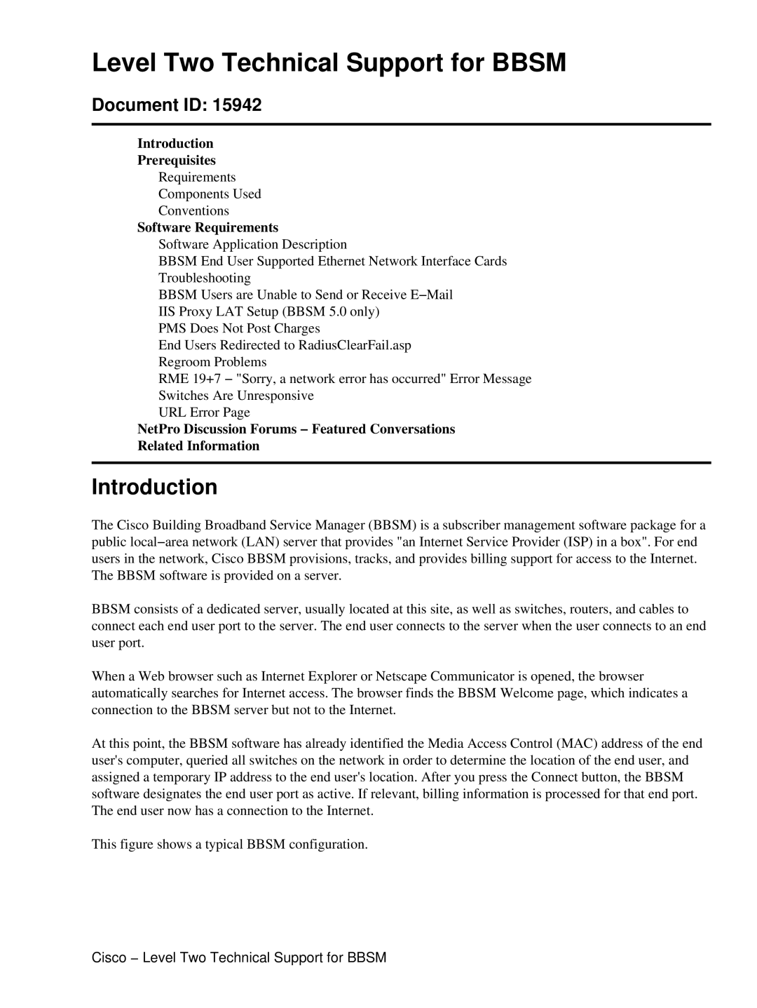 Cisco Systems Document ID: 15942 manual Introduction Prerequisites, Software Requirements 