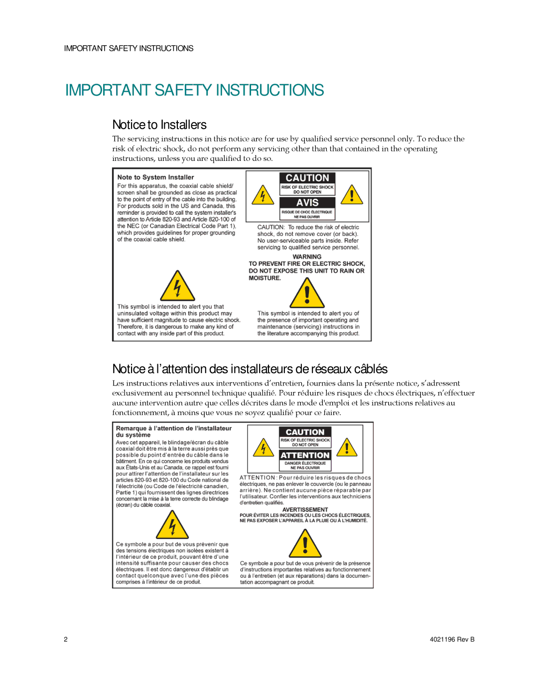 Cisco Systems 4034441, DPC3825, EPC3825, 4034138 important safety instructions Important Safety Instructions 