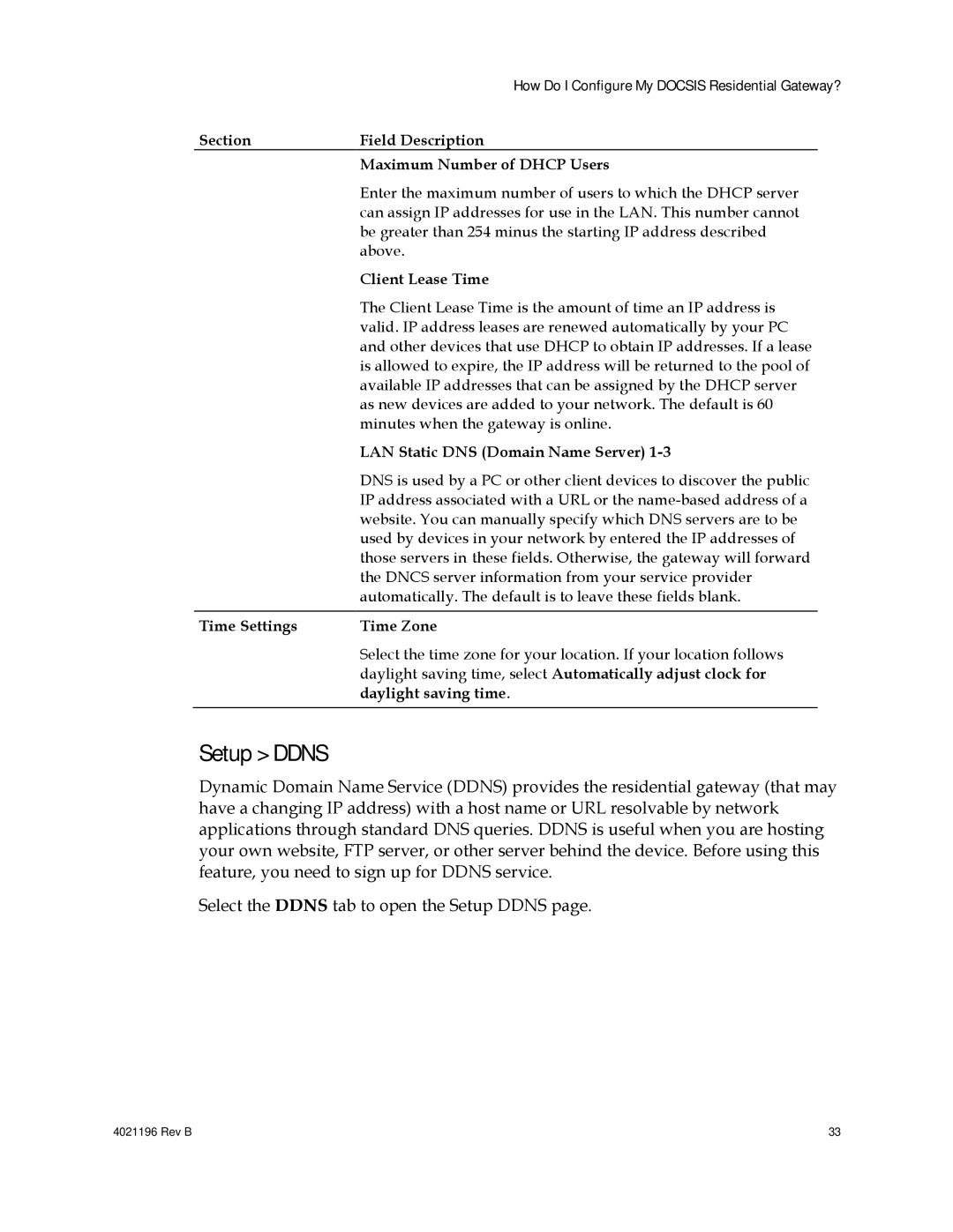 Cisco Systems EPC3825, DPC3825, 4034441, 4034138 important safety instructions Setup Ddns 