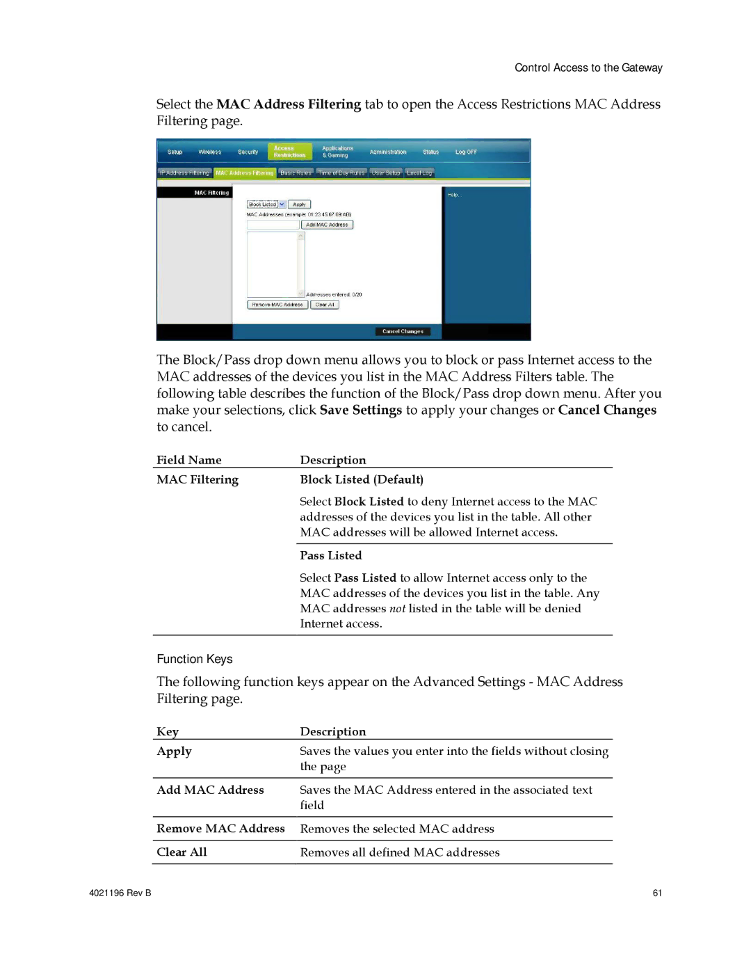 Cisco Systems EPC3825, DPC3825, 4034441, 4034138 important safety instructions Function Keys 