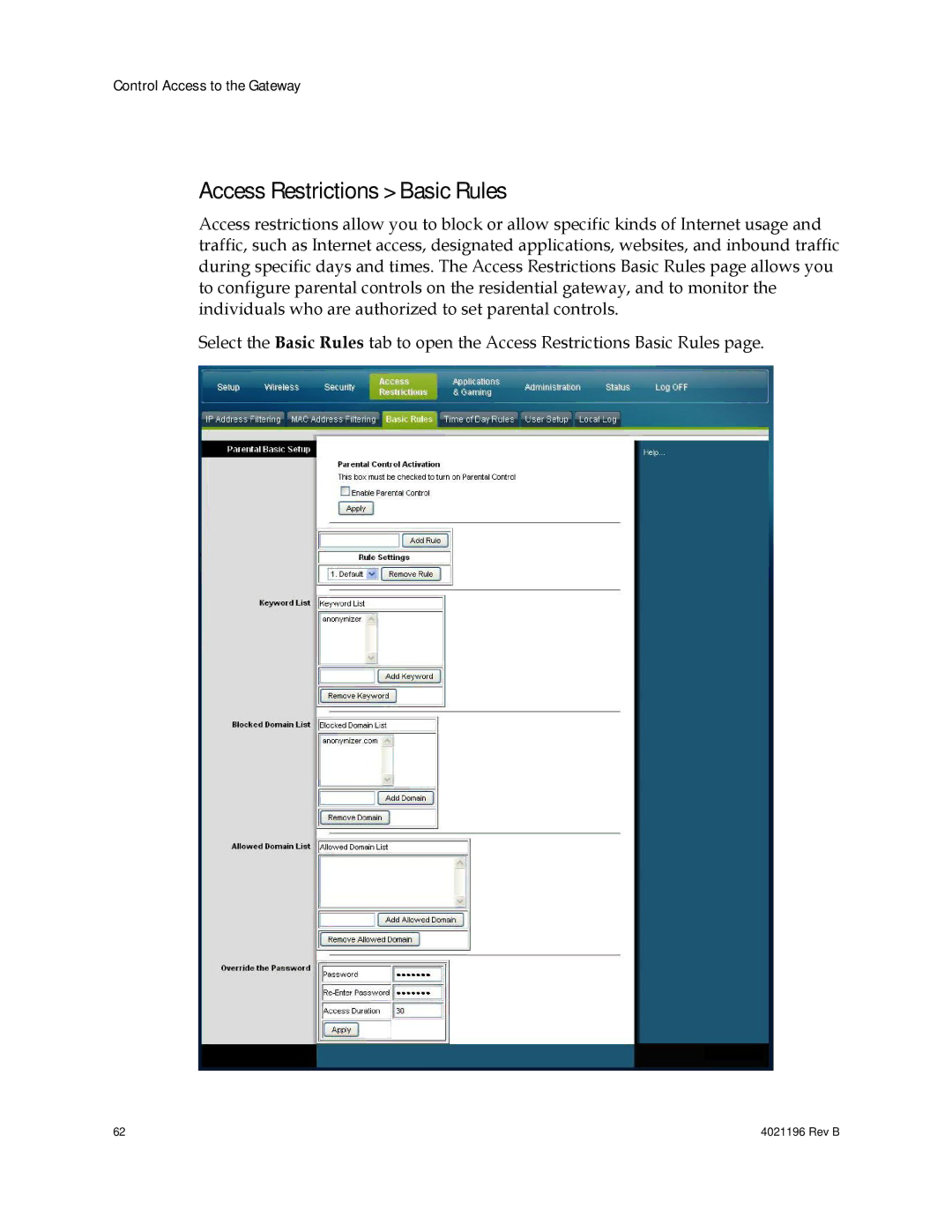 Cisco Systems 4034441, DPC3825, EPC3825, 4034138 important safety instructions Access Restrictions Basic Rules 