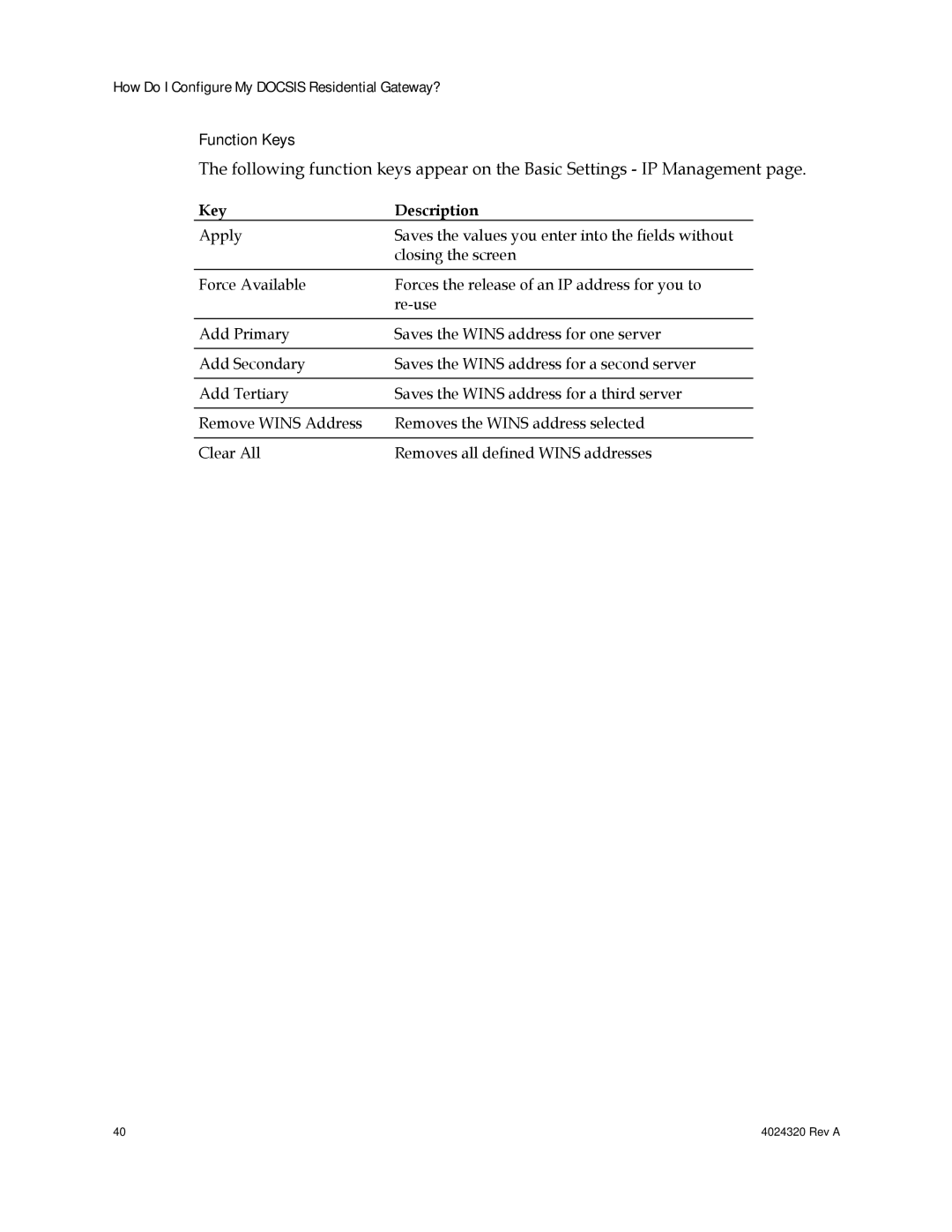 Cisco Systems DPC/EPC2325 DOCSIS important safety instructions Function Keys 