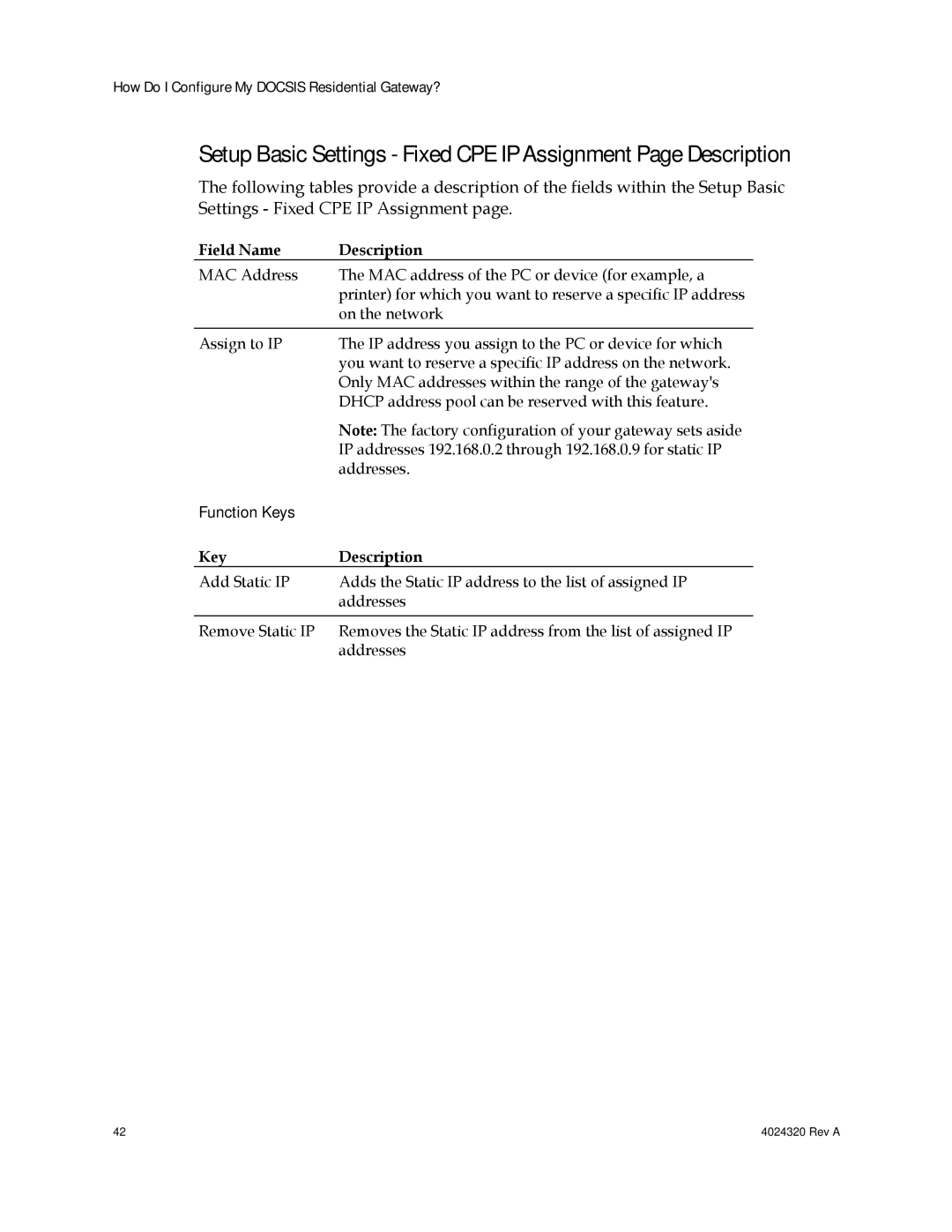 Cisco Systems DPC/EPC2325 DOCSIS important safety instructions Field Name Description 