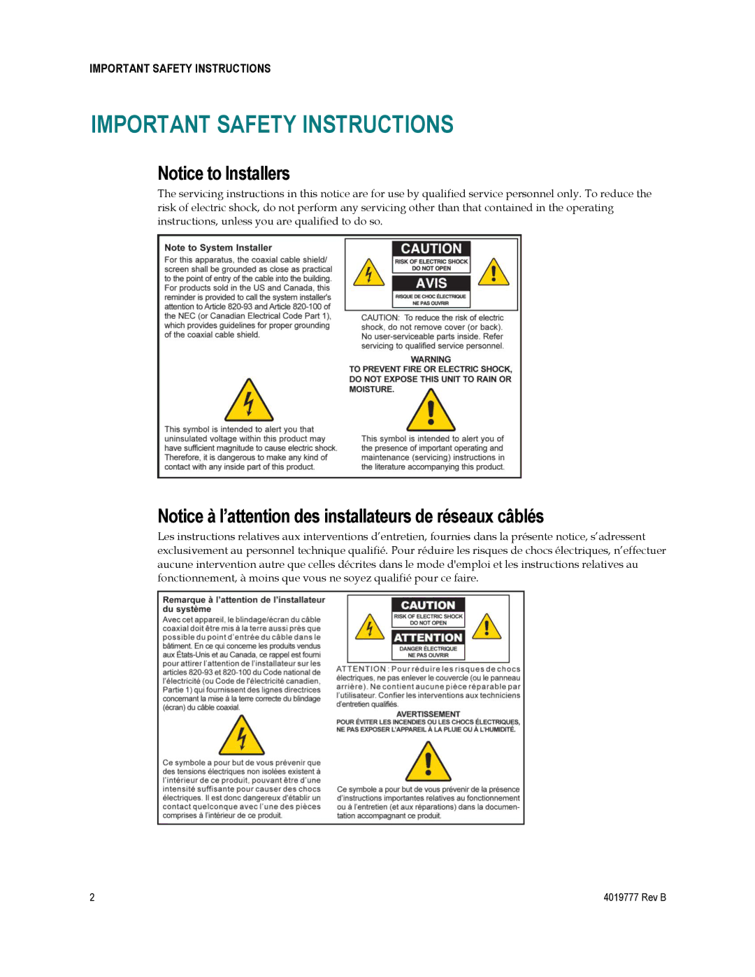 Cisco Systems DPQ3212 important safety instructions Important Safety Instructions 