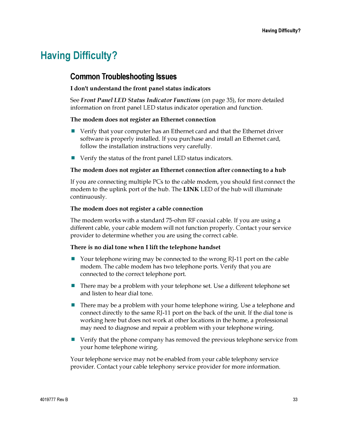 Cisco Systems DPQ3212 important safety instructions Having Difficulty?, Common Troubleshooting Issues 