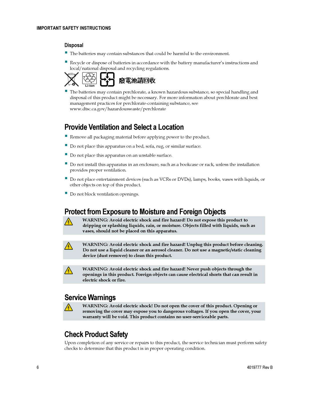 Cisco Systems DPQ3212 important safety instructions Provide Ventilation and Select a Location, Disposal 