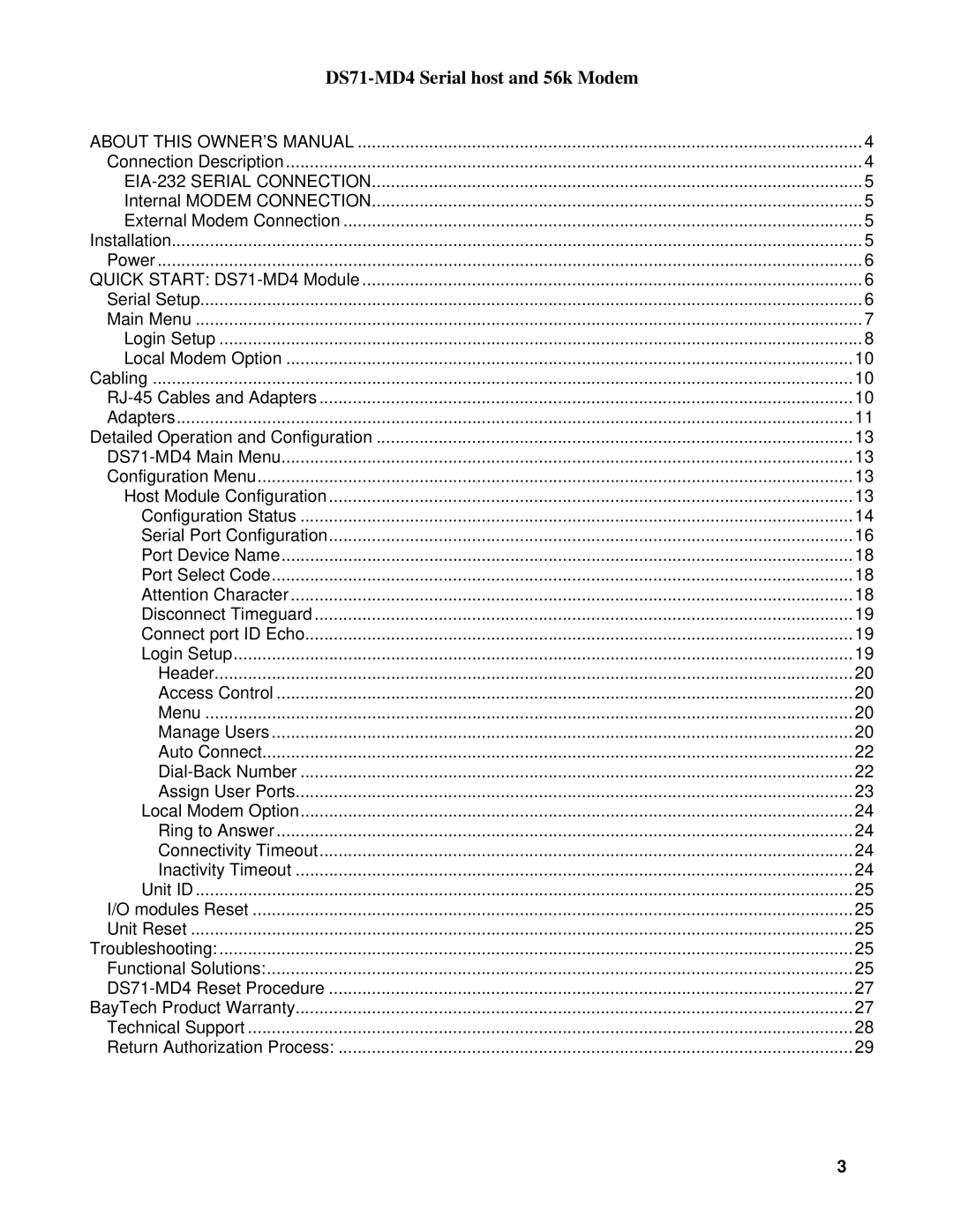 Cisco Systems DS Series manual DS71-MD4 Serial host and 56k Modem, EIA-232 Serial Connection 