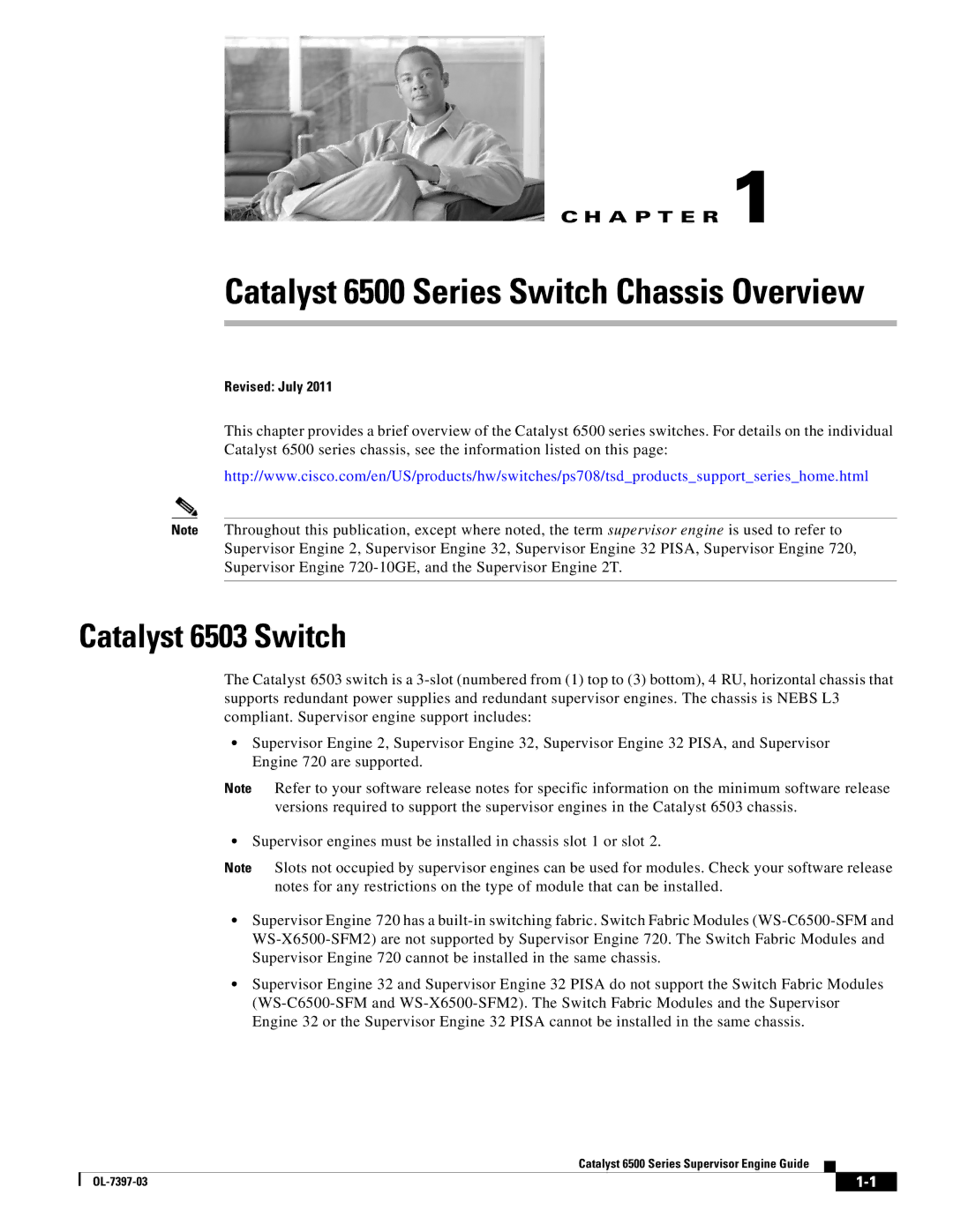 Cisco Systems DSN09EVS720ACK9 manual Catalyst 6500 Series Switch Chassis Overview, Catalyst 6503 Switch 