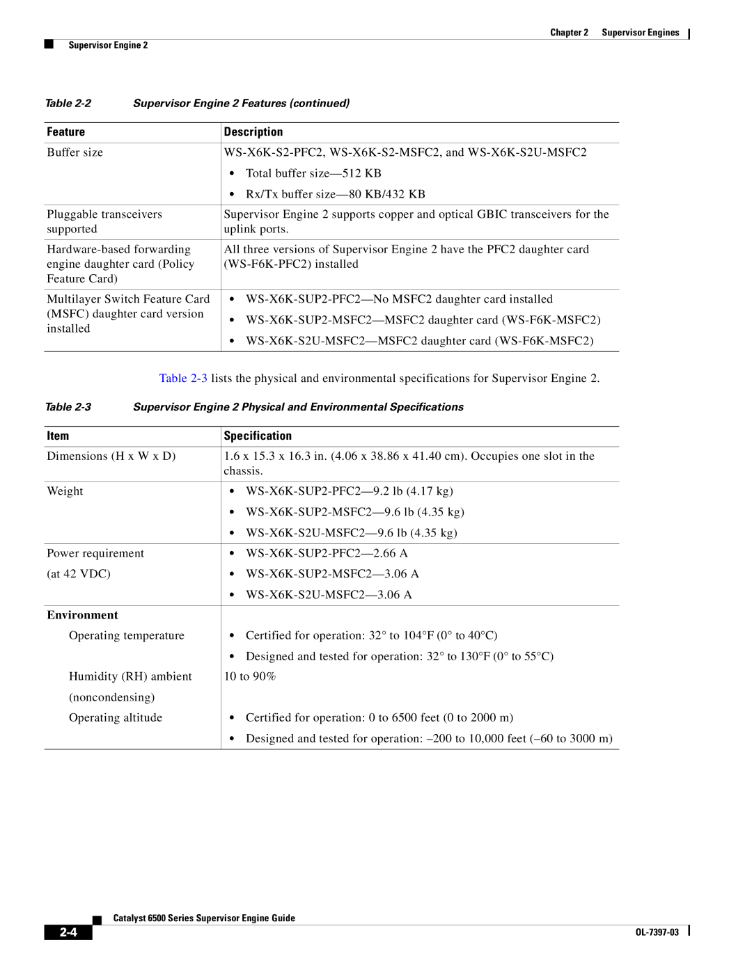 Cisco Systems DSN09EVS720ACK9 manual Specification, Environment 