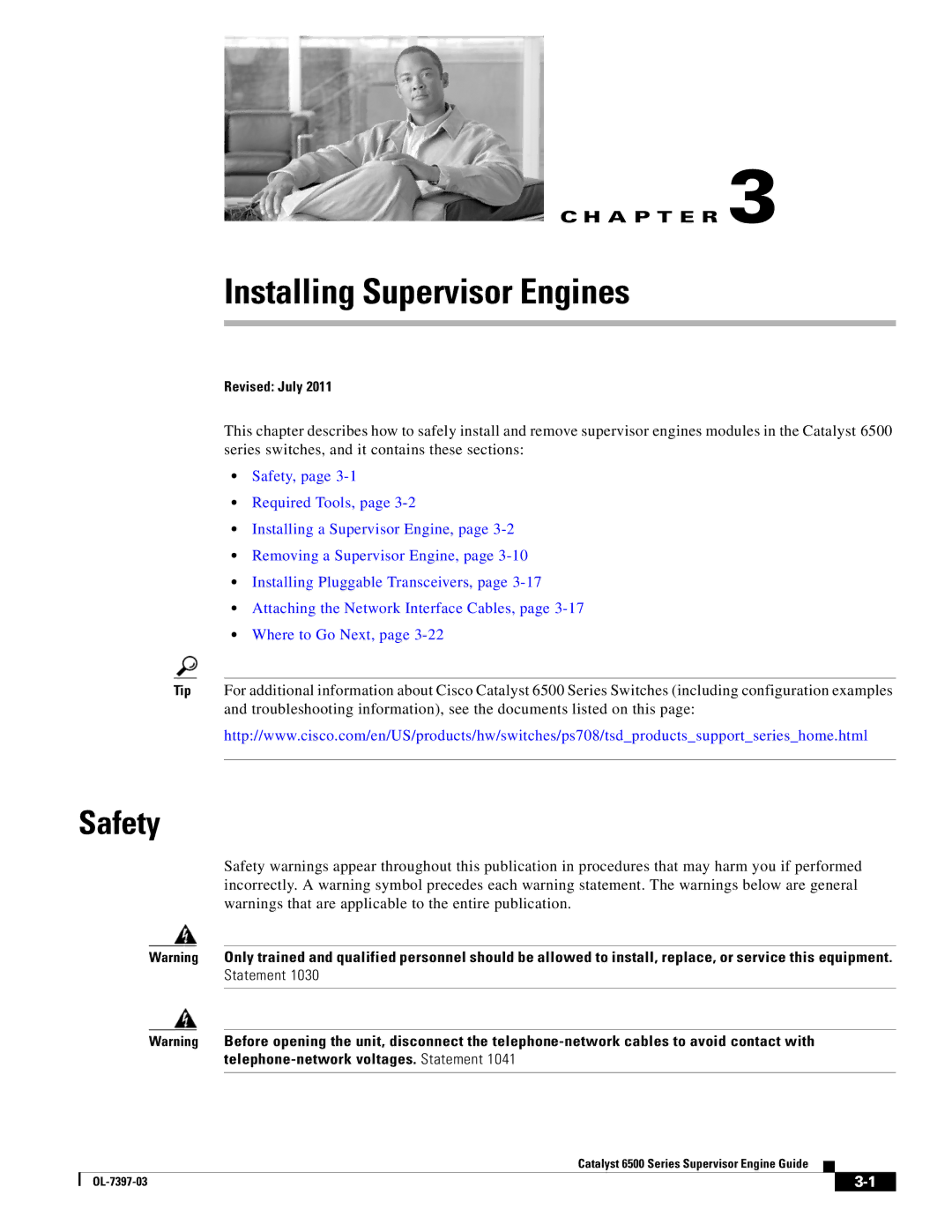 Cisco Systems DSN09EVS720ACK9 manual Installing Supervisor Engines, Safety 