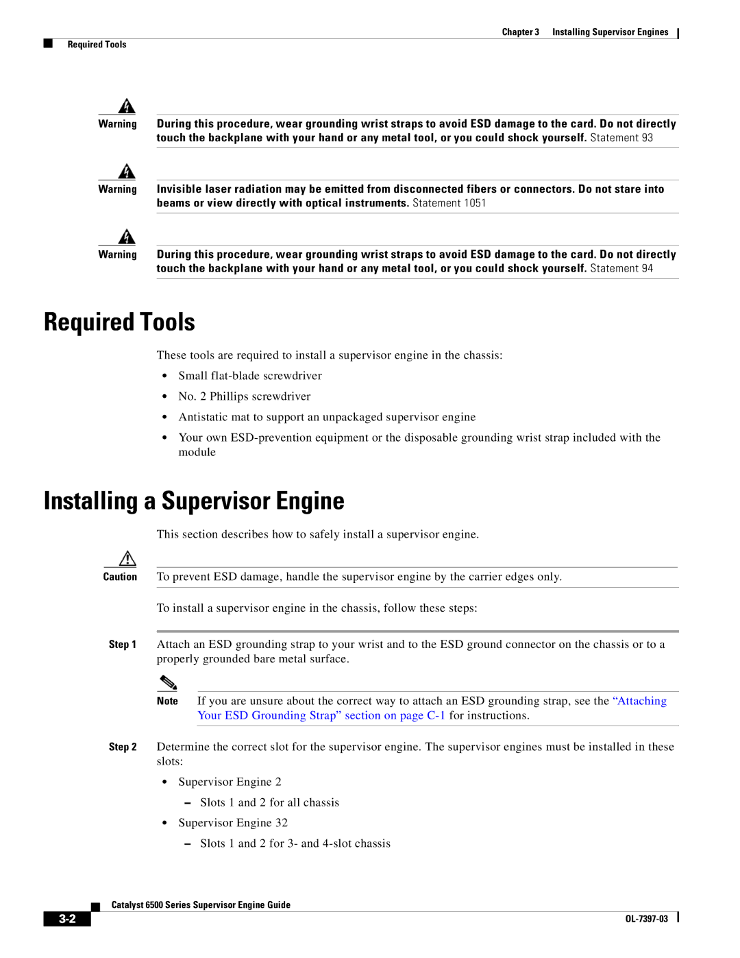 Cisco Systems DSN09EVS720ACK9 manual Required Tools, Installing a Supervisor Engine 