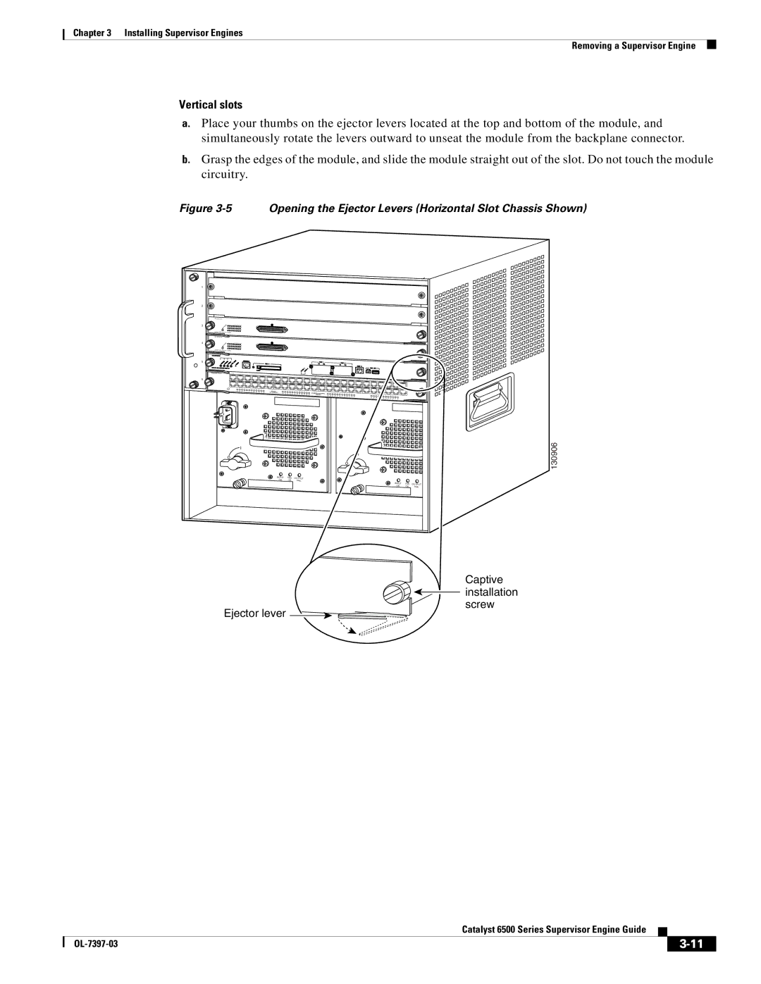 Cisco Systems DSN09EVS720ACK9 manual Vertical slots, Captive Installation Screw Ejector lever 