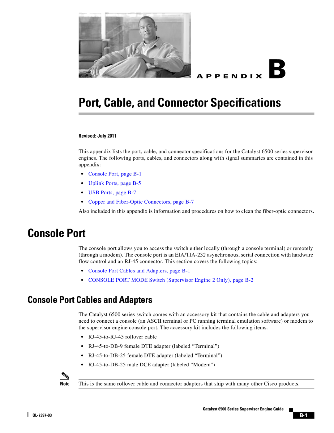 Cisco Systems DSN09EVS720ACK9 manual Console Port Cables and Adapters 