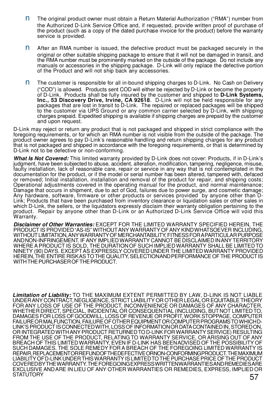 Cisco Systems DVC-1000 manual Statutory 