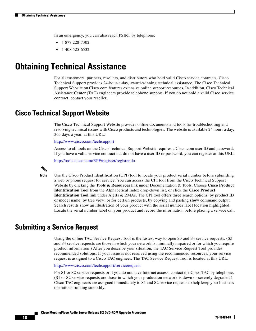 Cisco Systems DVD-ROM manual Obtaining Technical Assistance, Cisco Technical Support Website, Submitting a Service Request 