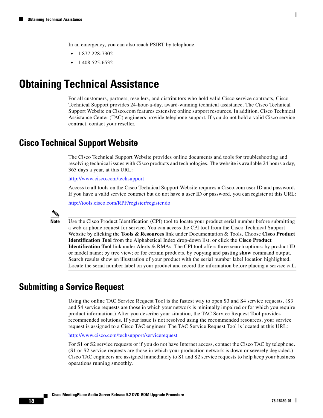 Cisco Systems DVD-ROM manual Obtaining Technical Assistance, Cisco Technical Support Website, Submitting a Service Request 