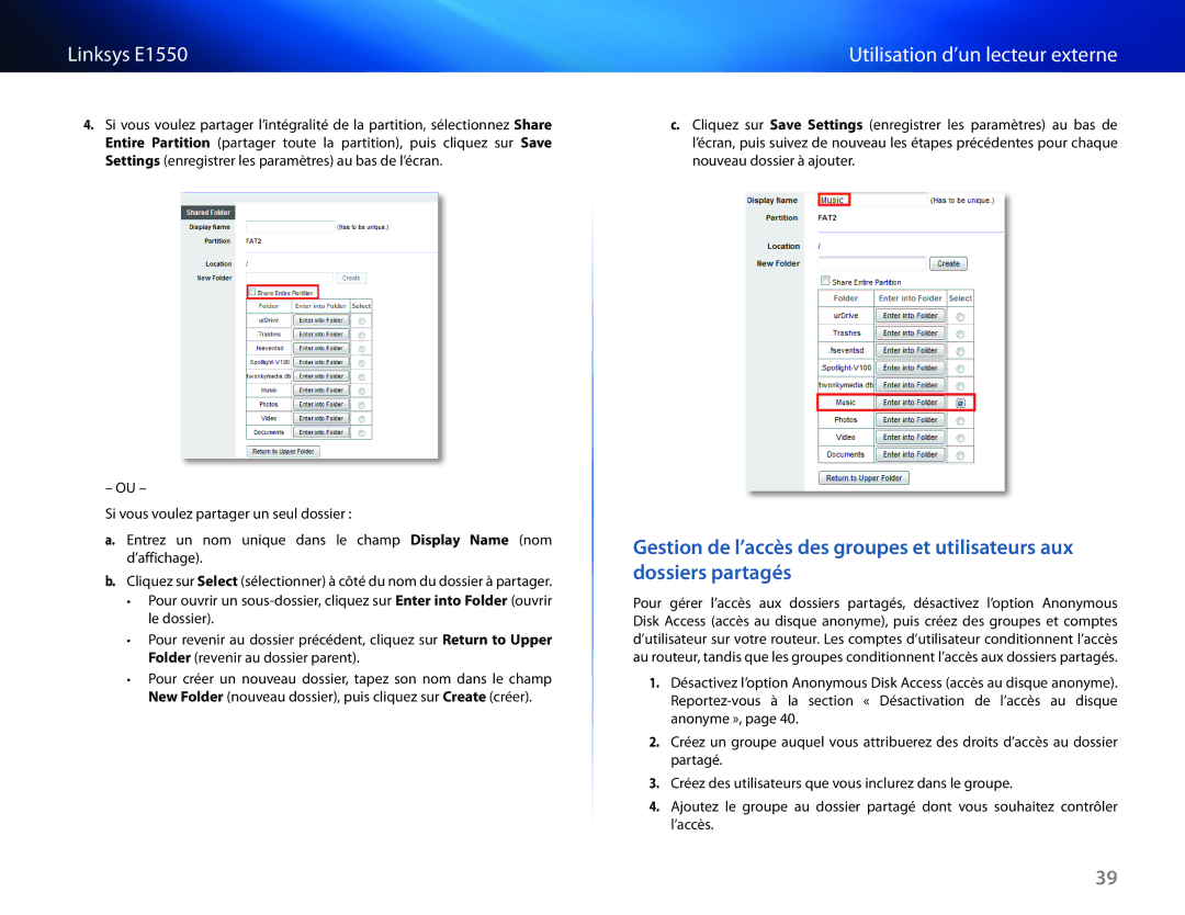 Cisco Systems E1550 manual Utilisation d’un lecteur externe 