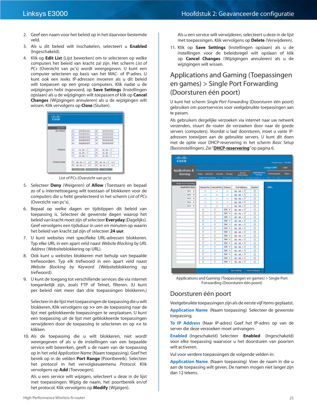 Cisco Systems E3000 manual Doorsturen één poort 