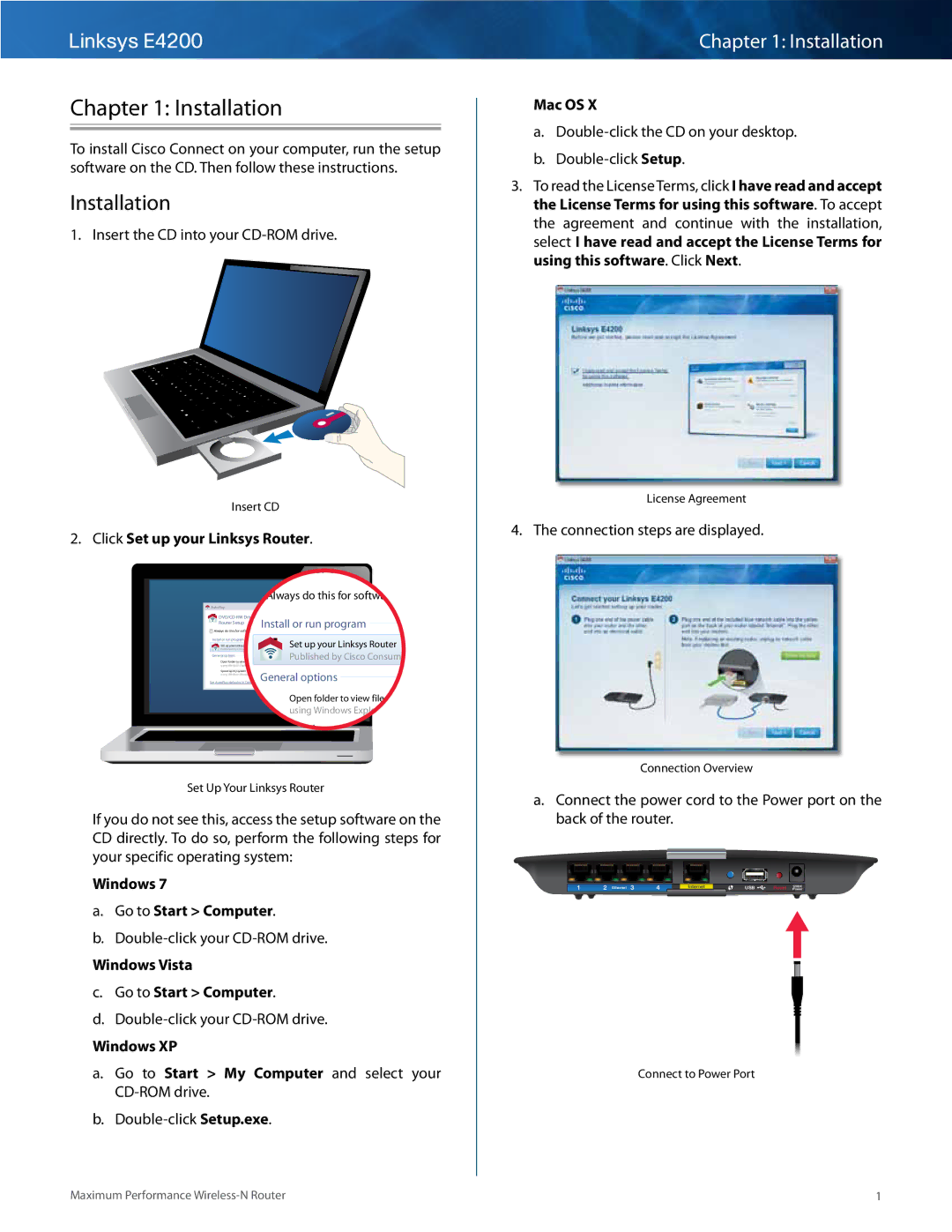 Cisco Systems E4200 manual Installation 