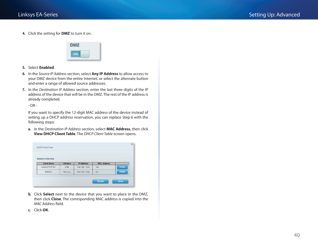 Cisco Systems EA3500 manual Setting Up Advanced 