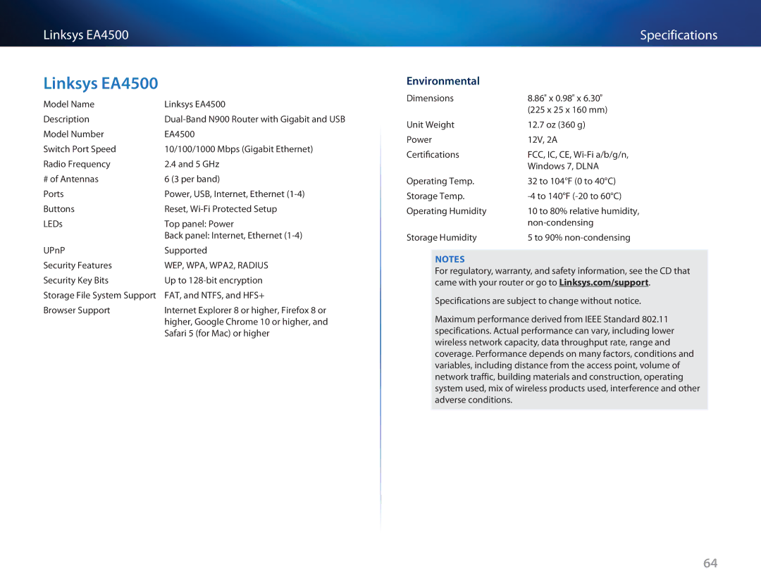 Cisco Systems EA3500 manual Linksys EA4500 