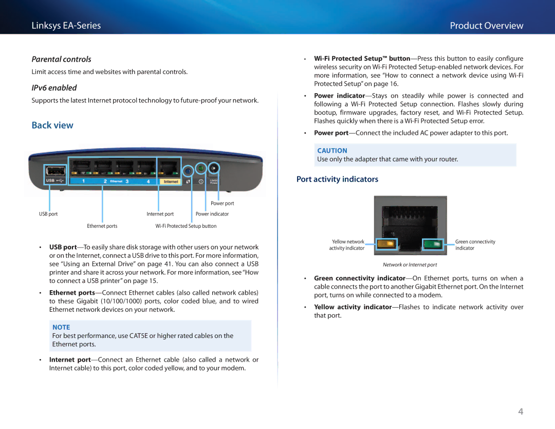 Cisco Systems EA3500 manual Port activity indicators 