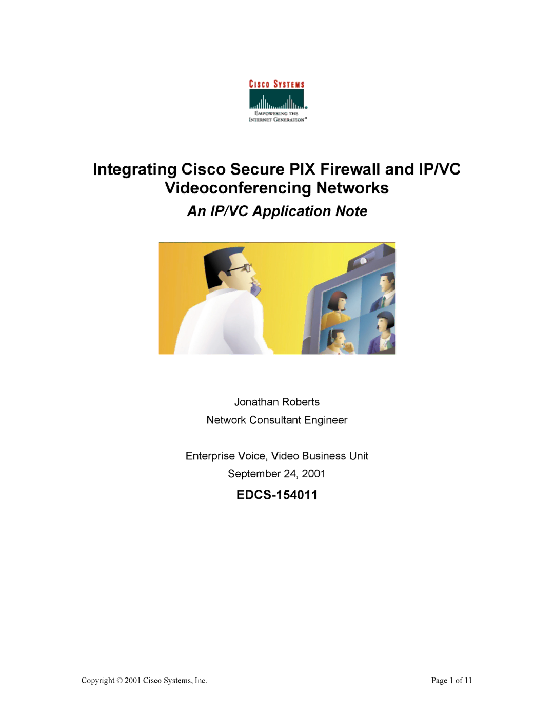 Cisco Systems EDCS-154011 manual An IP/VC Application Note 