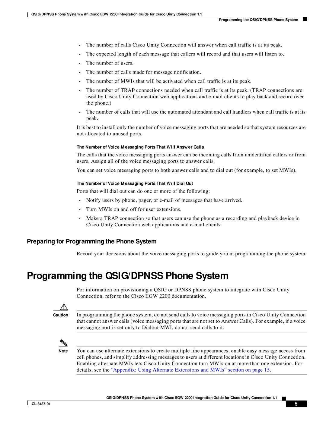 Cisco Systems EGW 2200 Programming the QSIG/DPNSS Phone System, Number of Voice Messaging Ports That Will Answer Calls 