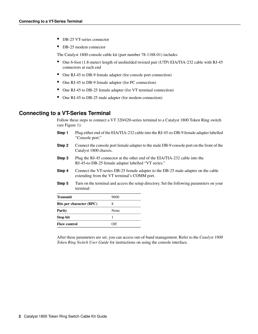 Cisco Systems EIA/TIA-232 manual Connecting to a VT-Series Terminal 