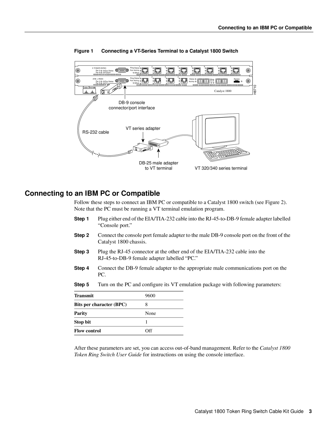 Cisco Systems EIA/TIA-232 manual Connecting to an IBM PC or Compatible, Step 