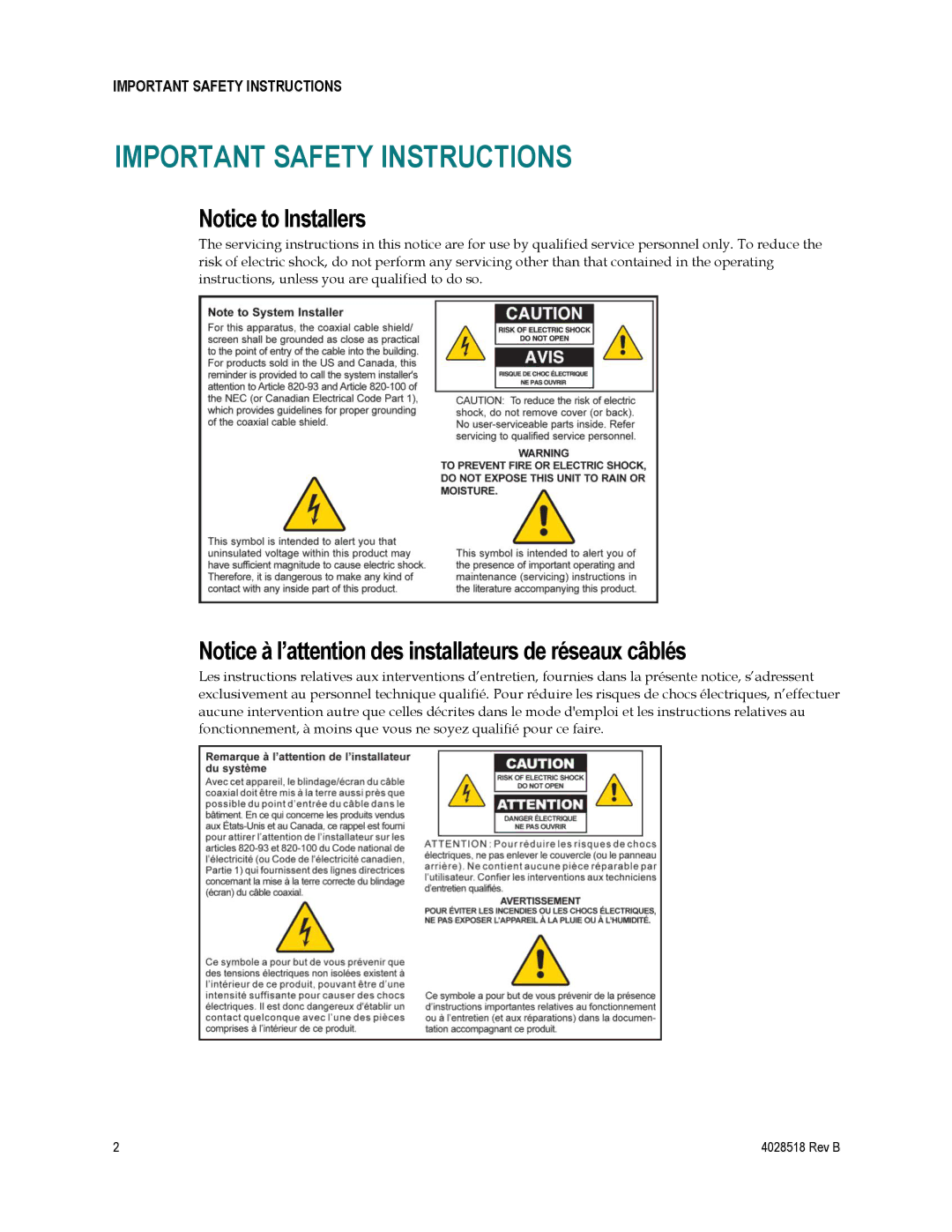 Cisco Systems 4025508, EPC2202, DPC2202 important safety instructions Important Safety Instructions 