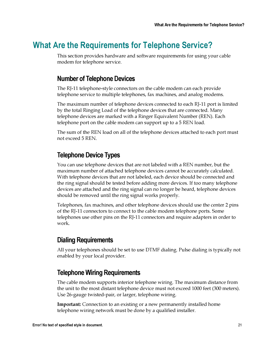 Cisco Systems EPC2202 What Are the Requirements for Telephone Service?, Number of Telephone Devices, Dialing Requirements 