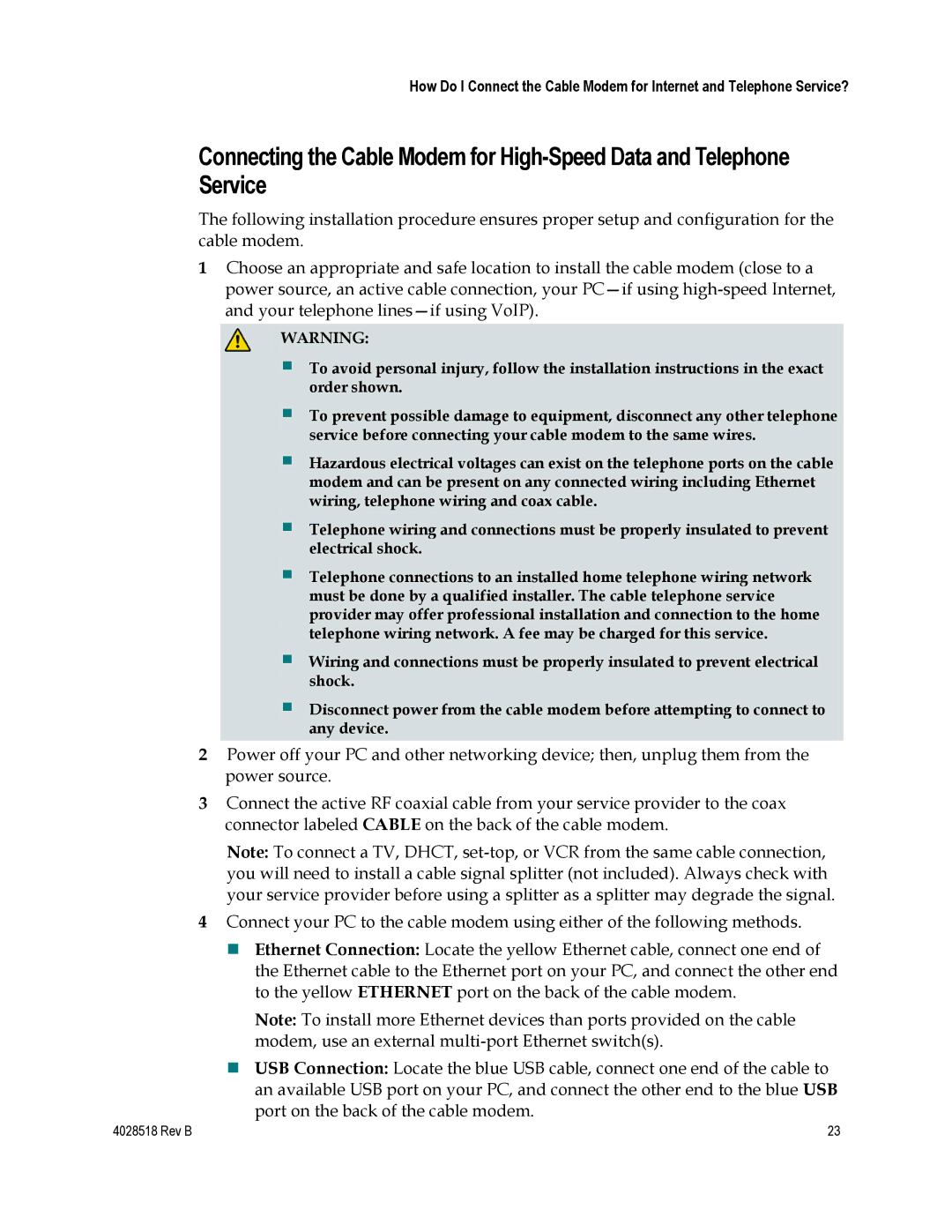 Cisco Systems 4025508, EPC2202, DPC2202 important safety instructions Rev B 