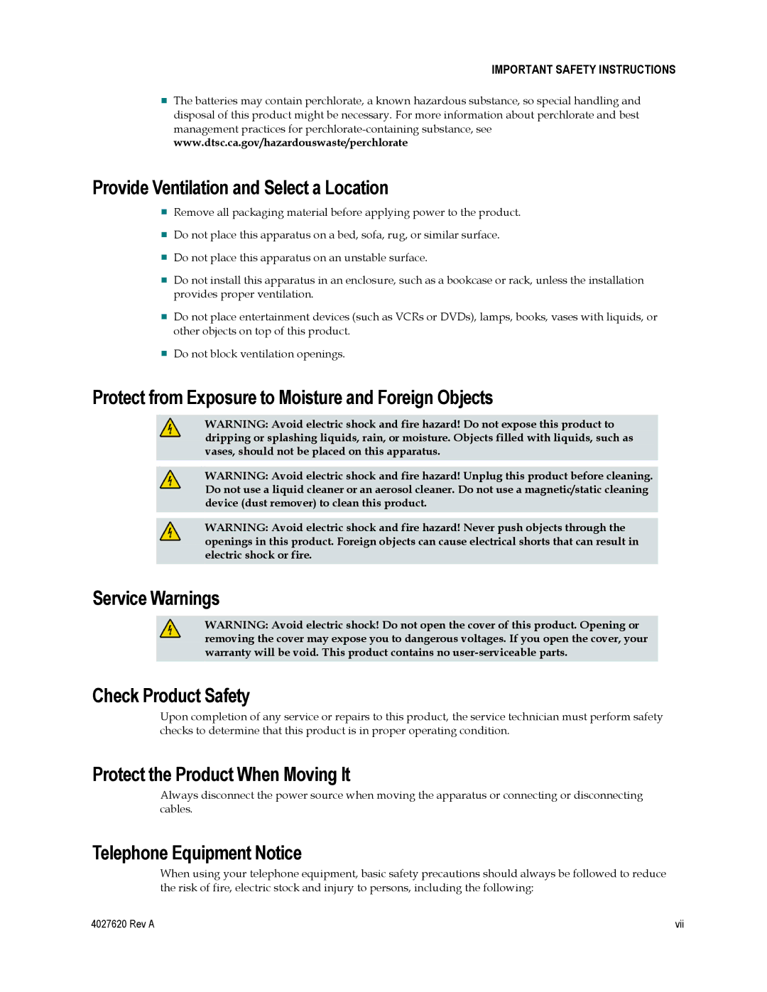 Cisco Systems DPC3208, EPC3208 manual Provide Ventilation and Select a Location, Protect the Product When Moving It 