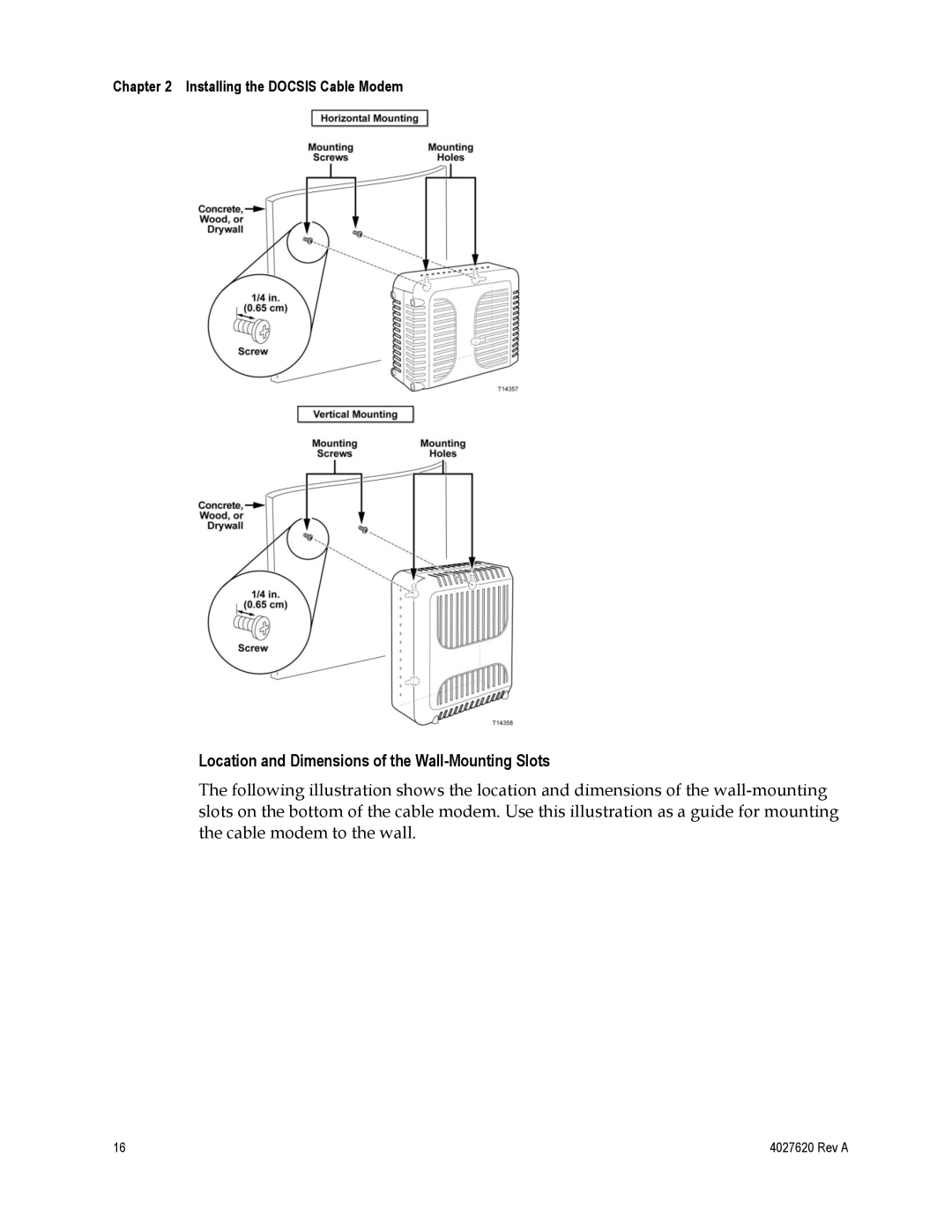 Cisco Systems EPC3208, DPC3208 manual Location and Dimensions of the Wall-Mounting Slots 