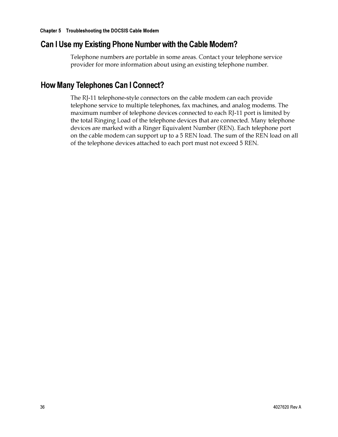 Cisco Systems EPC3208 manual Can I Use my Existing Phone Number with the Cable Modem?, How Many Telephones Can I Connect? 