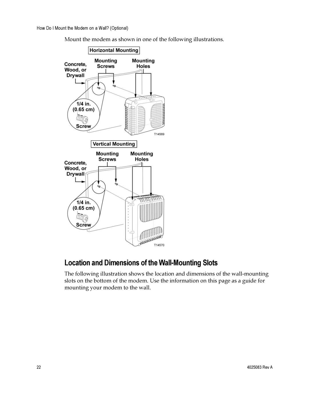 Cisco Systems DPC3827, EPC3827, 4039760 important safety instructions Location and Dimensions of the Wall-Mounting Slots 