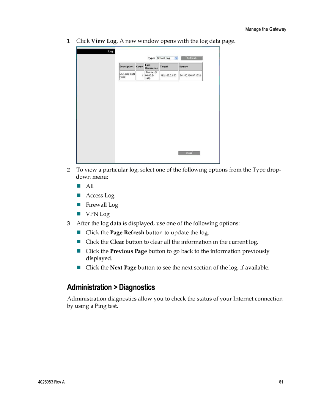 Cisco Systems DPC3827, EPC3827, 4039760 important safety instructions Administration Diagnostics 