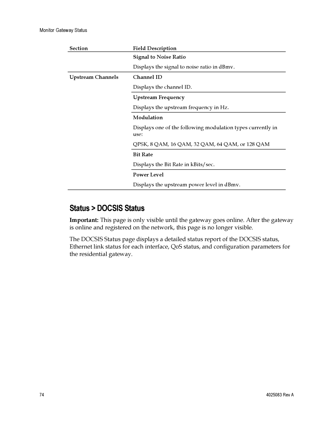 Cisco Systems 4039760, EPC3827, DPC3827 important safety instructions Status Docsis Status 