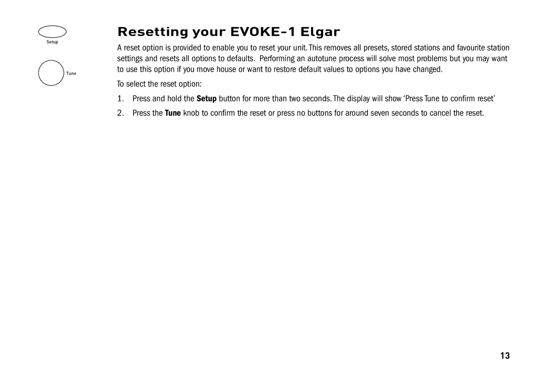 Cisco Systems manual Resetting your EVOKE-1 Elgar, To select the reset option 