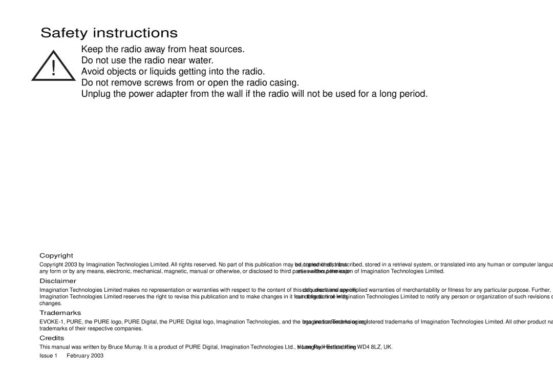 Cisco Systems EVOKE-1 manual Safety instructions, Copyright 