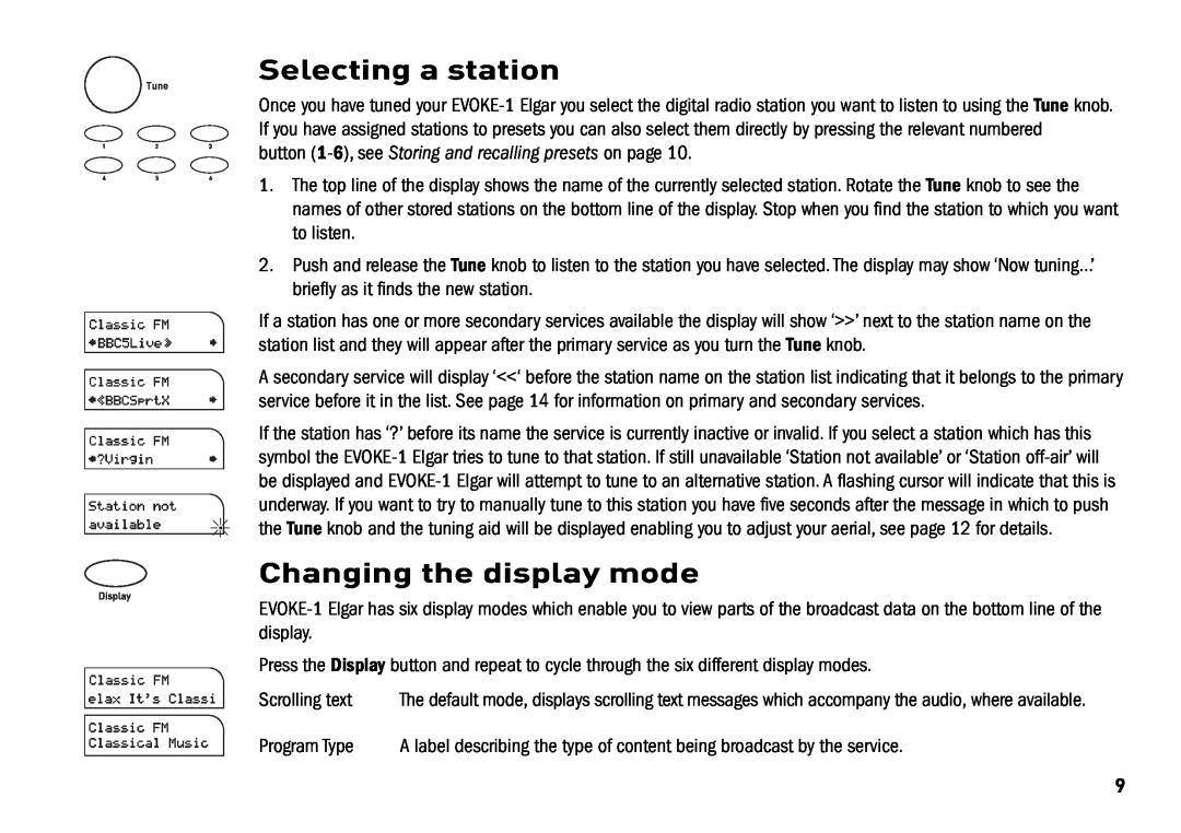 Cisco Systems EVOKE-1 manual Selecting a station, Changing the display mode 