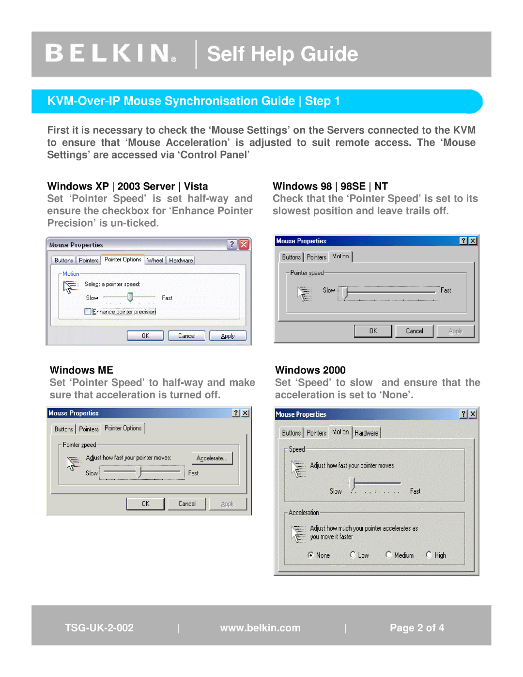 Cisco Systems F1DP108G, F1DP116G manual KVM-Over-IP Mouse Synchronisation Guide Step 