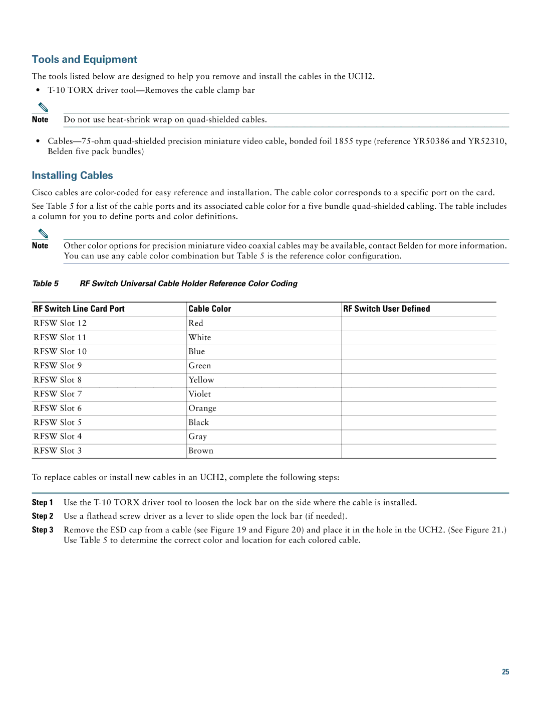 Cisco Systems Gateway 10 quick start Tools and Equipment, Installing Cables 