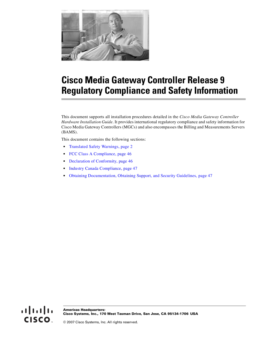 Cisco Systems Gateway Controllers manual Cisco Systems, Inc. All rights reserved 