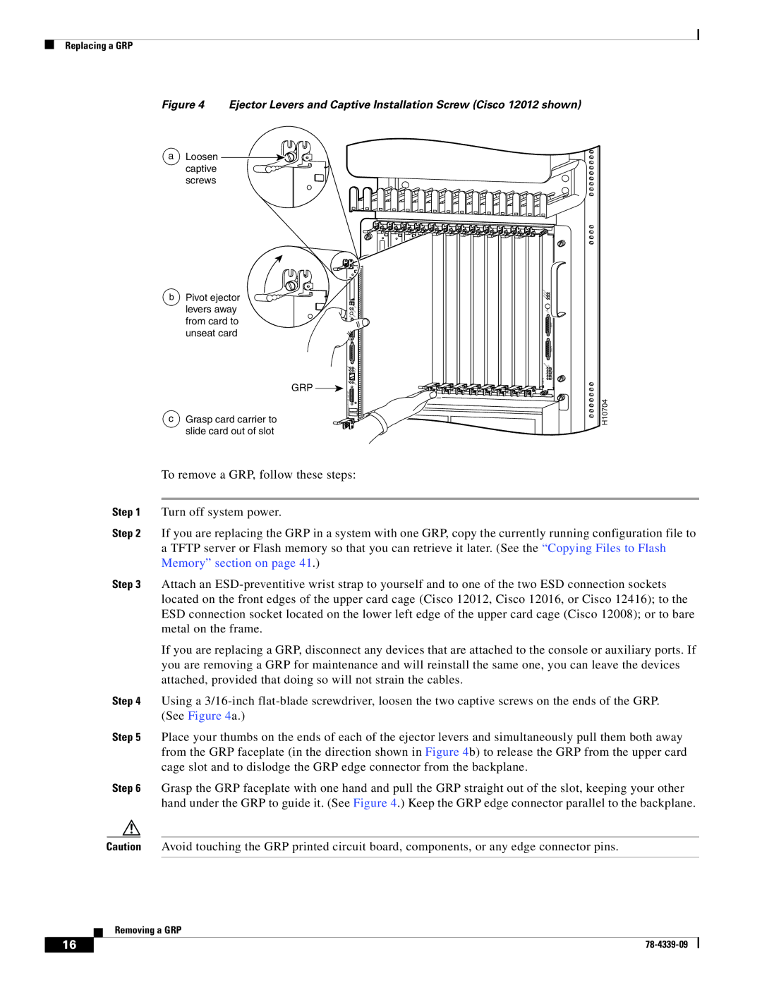 Cisco Systems GRP-B manual To remove a GRP, follow these steps Turn off system power 