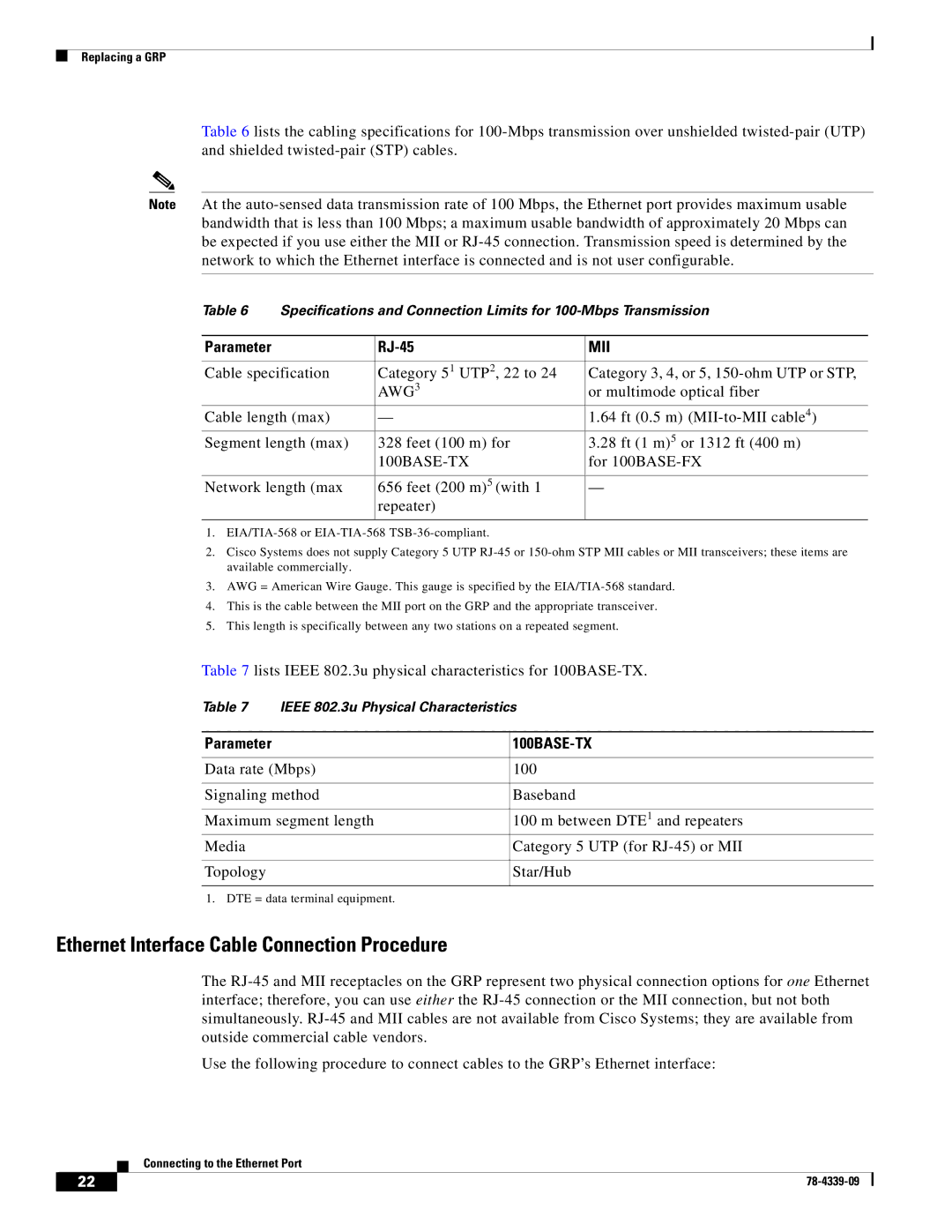 Cisco Systems GRP-B manual Ethernet Interface Cable Connection Procedure, RJ-45 