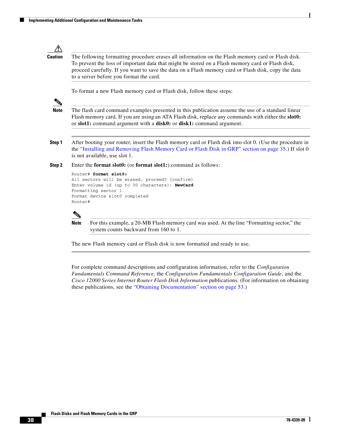 Cisco Systems GRP-B manual Router# format slot0 