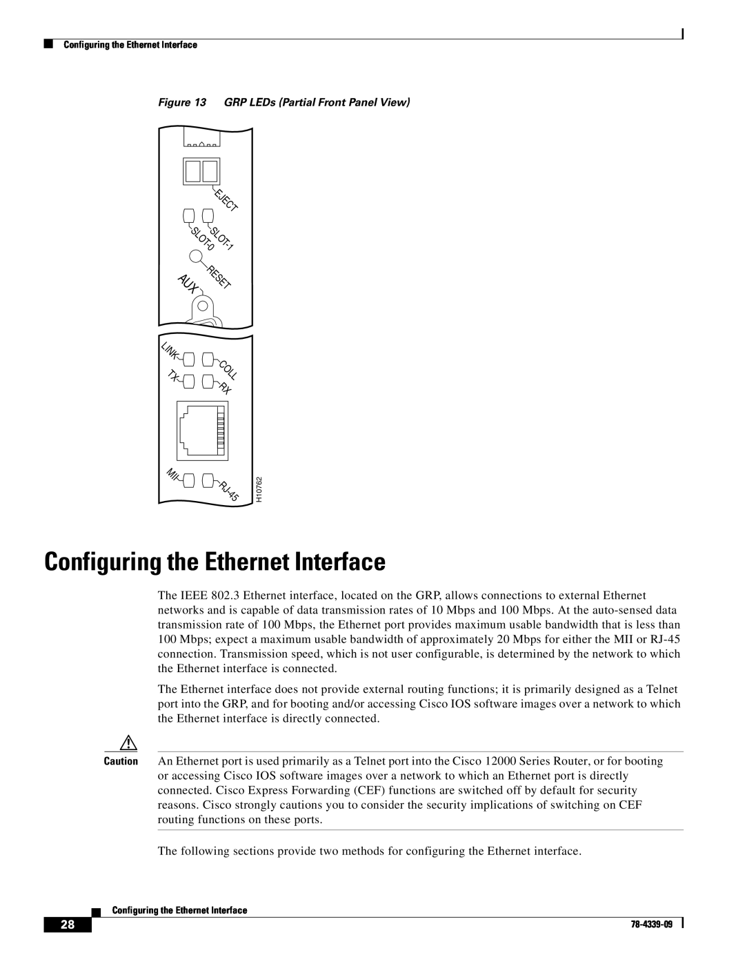 Cisco Systems GRP-B manual Configuring the Ethernet Interface, Mii Rj 